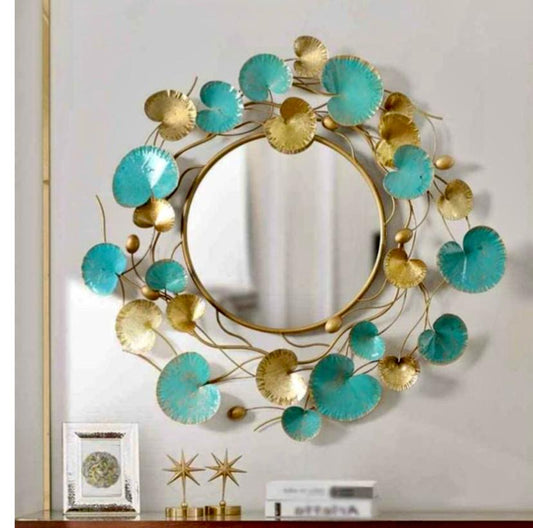 Blue and Golden Wall Mirror