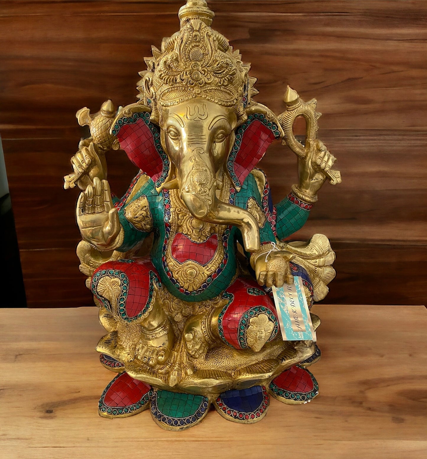 LORD GANESHA SEATED ON LOTUS BASE