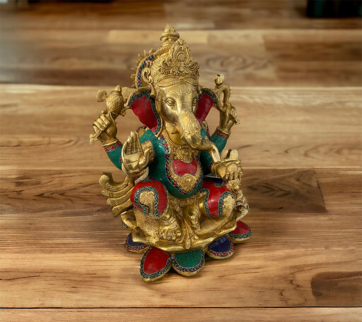 LORD GANESHA SEATED ON LOTUS BASE